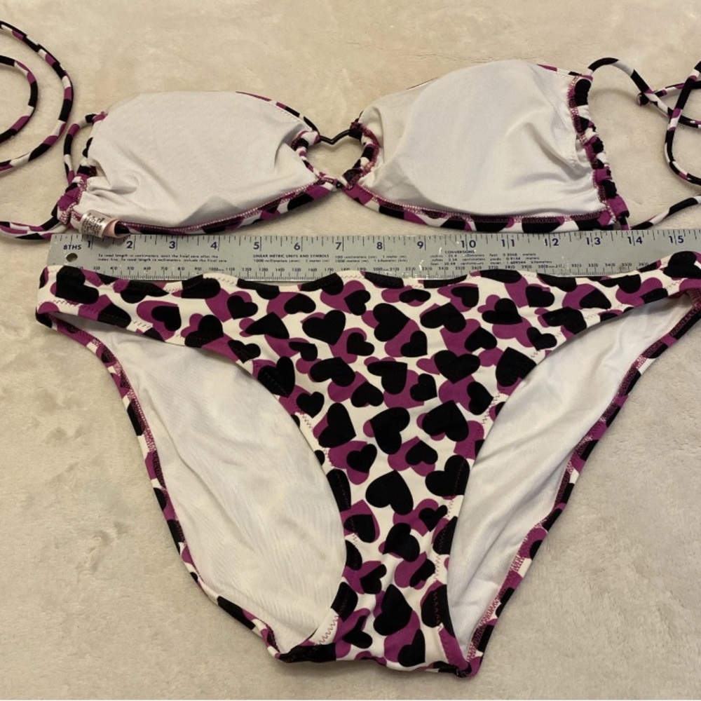Victoria's Secret Black and Purple Heart Bandeau Bikini - Picture 13 of 16